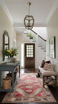 the hallway is clean and ready for us to use as an entrance way in this home