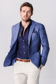 Mens Blue Blazer Outfit, Blue Blazer Men, Lookbook Inspiration, Plaid Shirt Men, Traje Casual, Blazer Outfits, Mua Sắm