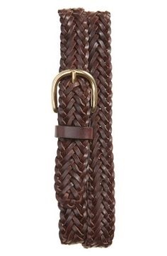 Italian leather weaves texture into this casual belt. Leather Made in Italy Formal Woven Leather Belt, Classic Woven Leather Belt, Casual Braided Leather Belt, Classic Braided Leather Belt, Brown Woven Leather Belt, Casual Brown Belt For Fall, Casual Brown Woven Leather Belt, Belt Leather, Casual Belt