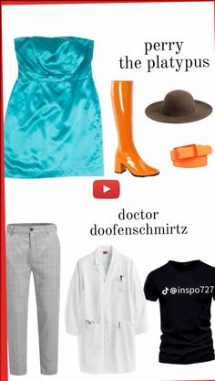 a woman's clothing and accessories are shown in this ad for doctor dofoenssmintz