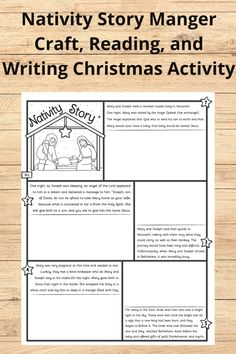 the nativity story manger craft, reading and writing christmas activity