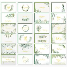 PRICES MAY VARY. 【Unique Designs】Our gold foil greenery thank you cards set include 24 high quality greeting cards with 24 unique floral designs and 24 greenery envelopes (in 4 colors). There is no repetition, every cards is non-duplicates! 【Excellent Quality】Our greenery thank you cards with envelopes are made from high-quality paper, ensuring a sturdy and durable design. Each card is carefully printed with vibrant colors and intricate details, making them visually appealing and memorable. These thank you cards are easy to write smoothly, which are not easy to tear or break. 【Blank Inside】The thank you cards are perfect for writing, drawing, or customizing them as per your requirements. The blank inside option allows you to include personalized messages, quotes or even small artworks. All Cute Thank You Cards, Client Appreciation, Small Artwork, Thank You Note Cards, Special People, Thank You Notes, Watercolor Wedding, Gold Foil, Cute Cards