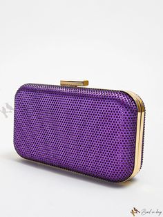 Bird in Bag - Exquisite Rhinestone Evening Bag: Elegant and Glamorous Clutch Purse, Perfect Womens Dress Handbag for Weddings, Parties, and Banquets Rectangular Clutch With Rhinestones For Banquet, Purple Clutch Evening Bag For Formal Occasions, Formal Purple Clutch Evening Bag, Elegant Purple Evening Clutch, Purple Rectangular Clutch For Formal Occasions, Elegant Purple Evening Bag For Formal Occasions, Formal Purple Rectangular Clutch, Glamorous Purple Rectangular Bag, Elegant Purple Rectangular Clutch