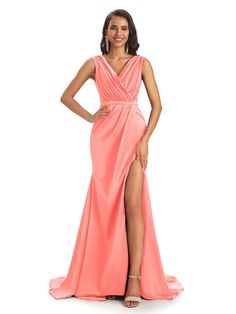 coral|Agasiao Watermelon Bridesmaid Dress, African Bridesmaids, Peach Bridesmaid Dresses, Taupe Bridesmaid Dresses, African Bridesmaid Dresses, Summer Gowns, Coral Bridesmaid Dresses, Bridesmaid Dresses Uk, Mermaid Bridesmaid