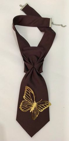 Elegant Women's Tie, Made in Italy. Luxury Neck Accessory for Fashion Lovers, High Quality. Butterfly is 3D - Etsy Luxury Tie For Gift, Luxury Standard Tie For Gift, Luxury Gift Tie, Business Tie With Butterfly Knot, Suit And Tie Accessories With Butterfly Knot For Gifts, Necktie Outfits For Women, Tassels Diy Tutorials, Diy Necktie, Women Neck Tie