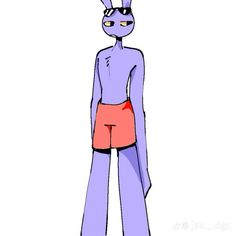 an image of a cartoon character with bunny ears on his head and legs, wearing pink shorts