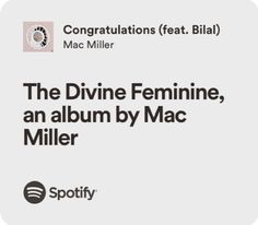 the divine feminine, an album by mac miller is featured in spotify's magazine