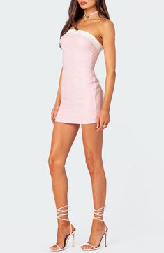 Pink Hoco Dress, Visionary Fashion, Over Dress, Pink Homecoming Dress, Pink Mini Dresses, Fold Over, S Models, Dress Brands