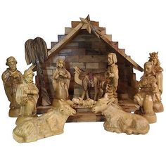 Wooden Nativity Set, Wooden Nativity Sets, Carved Tree, Wooden Nativity, Tree Carving, Baby Jesus, Nativity Set, Nativity, Hand Carved