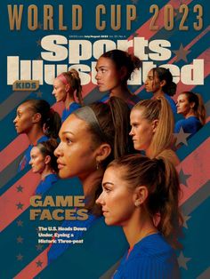 the cover of sports illustrated magazine, featuring women's soccer players in blue uniforms