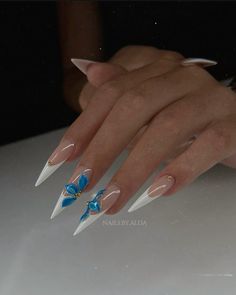 White Stiletto Nails, Fall Toe Nails, Long Stiletto Nails, Classy Nail Designs, Edgy Design, Stiletto Nails Designs, Dope Nail Designs, Acrylic Nails Coffin Short, Square Acrylic Nails