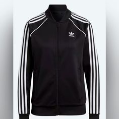 New With Tags, Adidas Track Jacket, Black With White Trim, Xl. Lightweight. Bundle For Savings. All Reasonable Offers Accepted. Gym Jacket, Adidas Sweater, Adidas Windbreaker, Adidas Track Jacket, Adidas Originals Women, Adidas Jackets, Adidas Track, Black And White Color, Outdoor Jacket