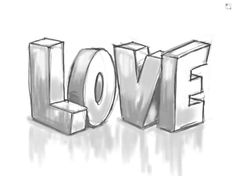 the word love is made up of blocks