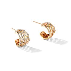 Syna Jewelry - Cosmic Diamond Hoops | Manfredi Jewels Cosmic Jewelry, Gold Diamond Hoop Earrings, Bezel Set Diamond, Champagne Diamond, Diamond Hoop Earrings, Jewelry Earrings Hoops, Gold Hoop, Pierced Ears, Gold Hoop Earrings