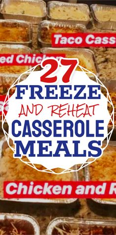 freeze and reheat casserole meals stacked on top of each other