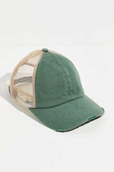 So classic baseball hat featured in a distressed design with a worn-in washed look and a mesh, trucker-style back.* Adjustable fit* Ripped detailing Fp Movement, Baseball Hat, Boho Clothing, Trucker Hat, Baseball Hats, Free People, Mesh, Baseball, Luxury Fashion