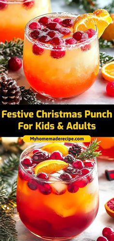 festive christmas punch for kids and adults