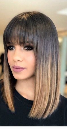 Front Bangs With Medium Hair, Front Fringe Hairstyles, Bob Hairstyles With Bangs, Brown Blonde Hair, Front Lace Wigs Human Hair, Grunge Hair, Brown Hair Colors, Brunette Hair Color, Balayage Hair