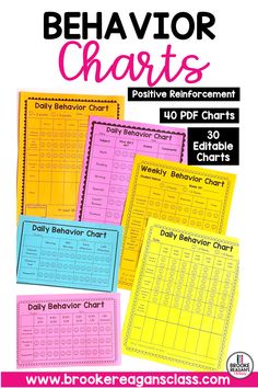 behavior chart with the text behavior chart for students to use on their classroom desks