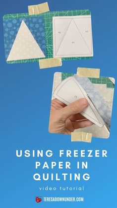 a hand holding a piece of paper with the text using freezer paper in quilting