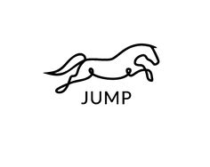 a horse jumping over the word jump