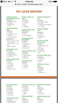 an orange and green menu with the words 101 juice recipes