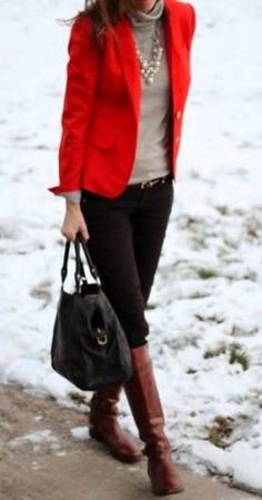 Red Blazer Outfit, Mode Tips, Blazer Outfit, Blazer Outfits, Casual Winter Outfits, Wearing Red, Work Attire, Red Jacket