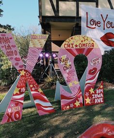 the letters love you and oh are decorated with red, white, and blue stars