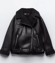 Zara Leather Jacket Women, Nadia Aesthetic, Zara Puffer, Cozy Jacket, Faux Leather Biker Jacket, Women Outerwear, Polyester Jacket, H&m Jackets, Types Of Jackets