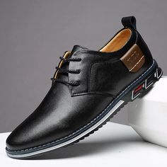 Category:Oxfords; Upper Materials:PU Leather; Lining Materials:PU; Season:Fall,Winter; Gender:Men's; Toe Shape:Round Toe; Outsole Materials:Rubber; Closure Type:Lace-up; Function:Comfortable,Breathable,Slip Resistant; Pattern:Solid Colored; Listing Date:09/02/2024 Driving Shoes Men, Business Casual Shoes, Men Suede, Business Shoes, Driving Shoes, Boot Bag, Sneakers Online, Pure Color, Mens Casual Shoes