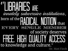 a quote from dr matt fink about library and culture