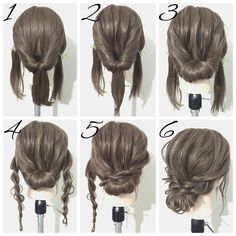 Chignon Simple, Diy Updo, डिजाइनर कपड़े, Hairstyles Girl, Low Bun Hairstyles, Hairstyles For Prom, Shoulder Hair, Fishtail Braid, Peinados Fáciles Para Cabello Corto