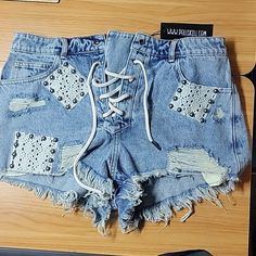 Dayclub Cabana Denim Shorts From Dollskill, Size Xl Playful Denim Shorts, Dolls Kill Jeans, Distressed Denim Blue High-waisted Shorts, Forever 21 Blue Denim Jean Shorts, Dolls Kill Skirt, Current Mood, Dolls Kill, Light Denim, Jean Shorts