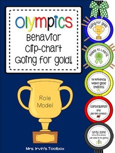 an award poster with the words,'olympics behavior clip - chart going for goal '