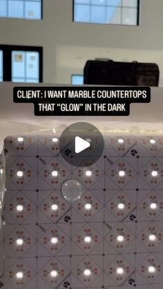 an open box with the words client i want marble countertops that glow in the dark