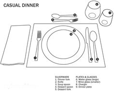 a table setting with place settings and utensils