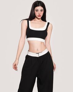 Age: 18-24 years oldSize: S M LPattern: Solid colorStyle: VersatileColor classification: black two-piece set gray two-piece setCombination form: two-piece setSKU: X23U7231Year Season: Summer 2023Length: ShortClothing fit: slim fitStyle: SlingMaterial composition: Other materials Black Two-piece Crop Top For Summer, Summer Black Two-piece Crop Top, Black Summer Two-piece Tops, Black Fitted Two-piece Top, Fitted Black Two-piece Top, Black Cropped Summer Sets, Black Sleeveless Two-piece Set, Black Cropped Sets For Summer, Casual Black Two-piece Top