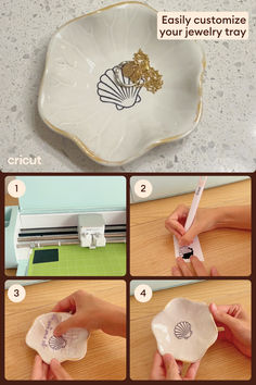 step by step instructions on how to make a seashell dish