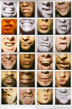 many different images of people's mouths and their teeth are shown in this collage