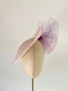 Soft Pink, lavender, lilac Disc Saucer Fascinator hat for weddings mother of the bride – Georgina Blyth Millinery Lavender And Lilac, Royal Ascot Hats, Couture Hats, Ascot Hats, Silver Headband, Doll Hat