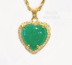 Emerald Heart Gemstone Necklace, Emerald Heart Shaped Gemstone Necklace, Heart-shaped Emerald Gemstone Necklace, Heart Cut Emerald Necklace For Gift, Green Emerald Heart Pendant Necklace, Heart-shaped Emerald Necklace For Gift, Heart Shaped Emerald Necklace As A Gift, Green Jade Pendant Crystal Necklace, Heart-shaped Emerald Necklace As A Gift