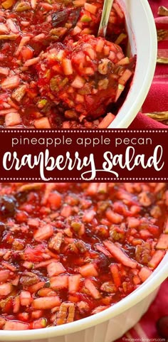 this pineapple pecan cranberry salad is so delicious and easy to make