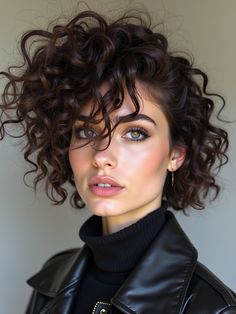 Natural Curly Hair Bob Haircut, Rocker Curly Hair, Short Curly Punk Hair, Long Curly Hair With Undercut, Short Naturally Curly Hair Styles, Edgy Curly Hairstyles, Punk Haircuts For Women, Curly Punk Hair, 80s Curly Hair