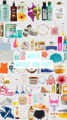 Coconut Girl Products, How To Smell Like The Beach, Summer Essentials Aesthetic, Coconut Girl Essentials, Beach Wishlist, Beachy Girl Aesthetic, Preppy Products, Pack List, Beach Sunscreen