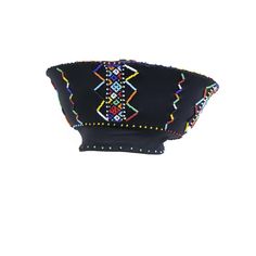 Showcase your African style in our beautiful Zulu Beaded Bucket Hat. Handmade by Zulu women artisans in South Africa, the hat is very lightweight and can be worn at any occasion. Adjustable tie in the back. One size fits all. Colors include Half Black and Half White, Black and White Beaded and Black with White Beading, or all Black. Multicolor Bead Cap Hats For Festivals, Multicolor Beaded Caps Festival Hats, Multicolor Festival Hats With Bead Caps, Multicolor Bead Caps Hats For Festival, Multicolor Bead Caps Festival Hats, Traditional Multicolor Beaded Hat, Traditional Multicolor Party Hats, Traditional Black Festival Hat, Traditional Black Hat For Festival