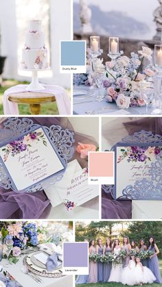 a collage of photos with different wedding colors