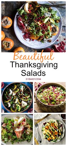 beautiful thanksgiving salads with oranges, apples and cranberries