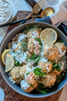 My feta chicken meatballs with homemade tzatziki sauce will become a weeknight staple. These chicken feta meatballs come together so easily and are ready in under 30 minutes. #chickenmeatballs #fetachickenmeatballs #dinnerrecipes #meatballs #fetarecipes #tzatziki #Greekflavors