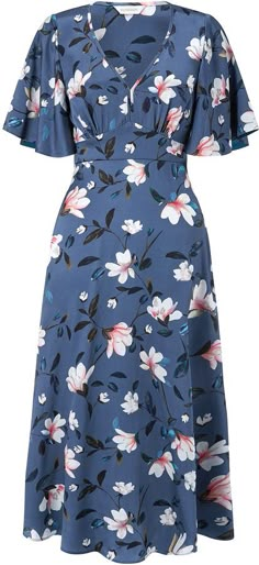 Monsoon Dress, Tea Dress, Modest Dresses, Simple Dresses, Dress Patterns, Women's Dresses, Blue Floral, Dress To Impress, Batik