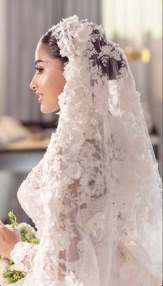 Veil With Crown, Angelic Wedding Dress, Wedding Hair Updo With Veil, Cathedral Wedding Dress, Stylish Wedding Dresses, Royal Wedding Dress